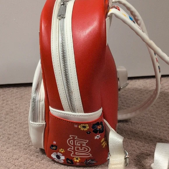 Loungefly MLB St. Louis Cardinals Floral Embroidered Mini Backpack - Picture 7 of 11